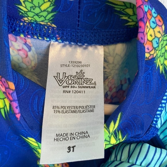 UV Skinz NWT Girls 3-piece Swim Set Pineapple Printed 3T Vacation Beach SPF - Picture 12 of 16